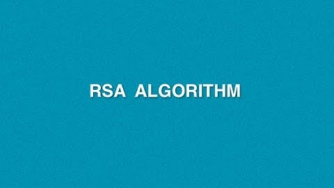 RSA Algorithm  Example  |Cryptography Security