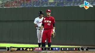 20140527 爆米花 綺麗vs台電 六下 代打建功 吳明儀揮出一壘安打形成一三壘有人局面
