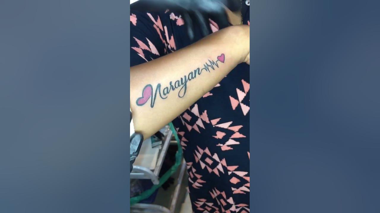 Narayan Name Tattoo/Girl's Tattoo's/Nesh Tattoo's Baramati. - YouTube