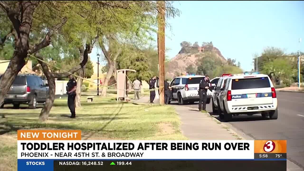 Toddler hospitalized after being run over by car in Phoenix - YouTube