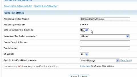 Creating an Autoresponder Campaign