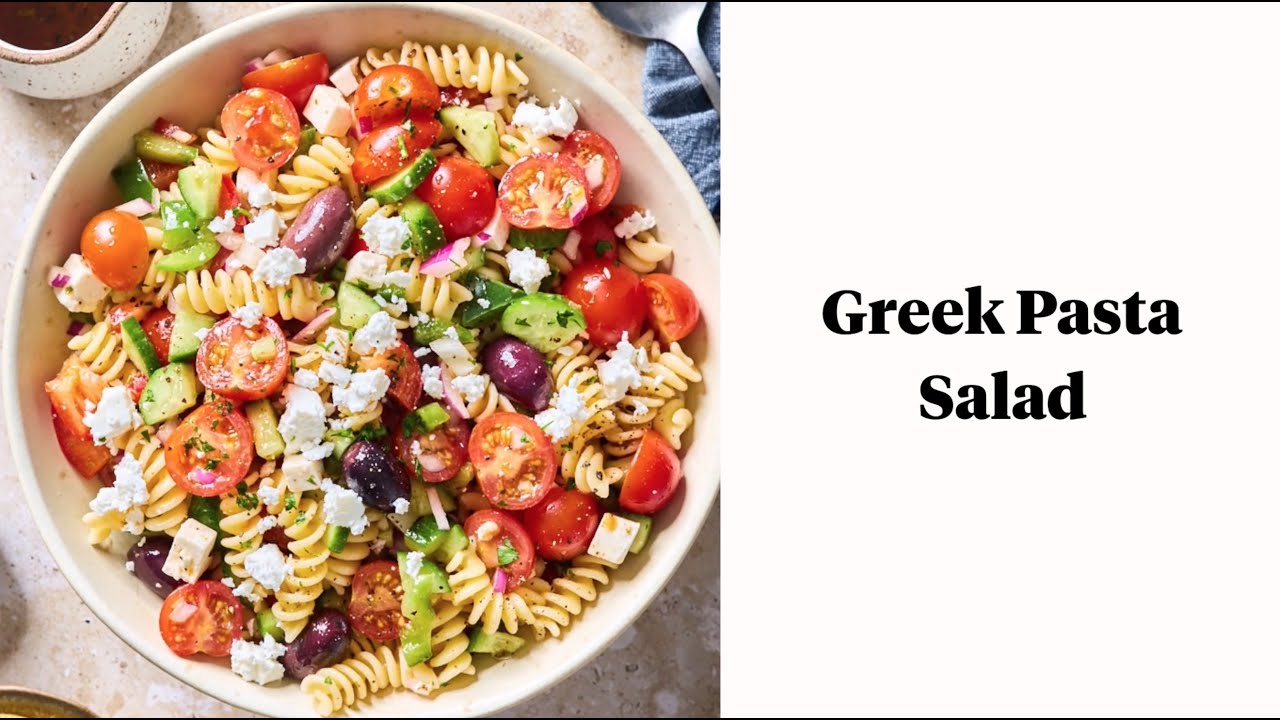 Easy Greek Pasta Salad - YouTube
