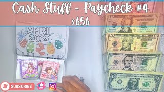 April Budget | Cash Stuffing Paycheck 4 | Bills and Savings Challenges