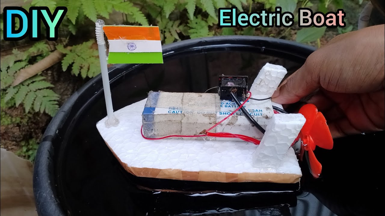 How to make an electric motor boat using thermocol and DC motor_diy