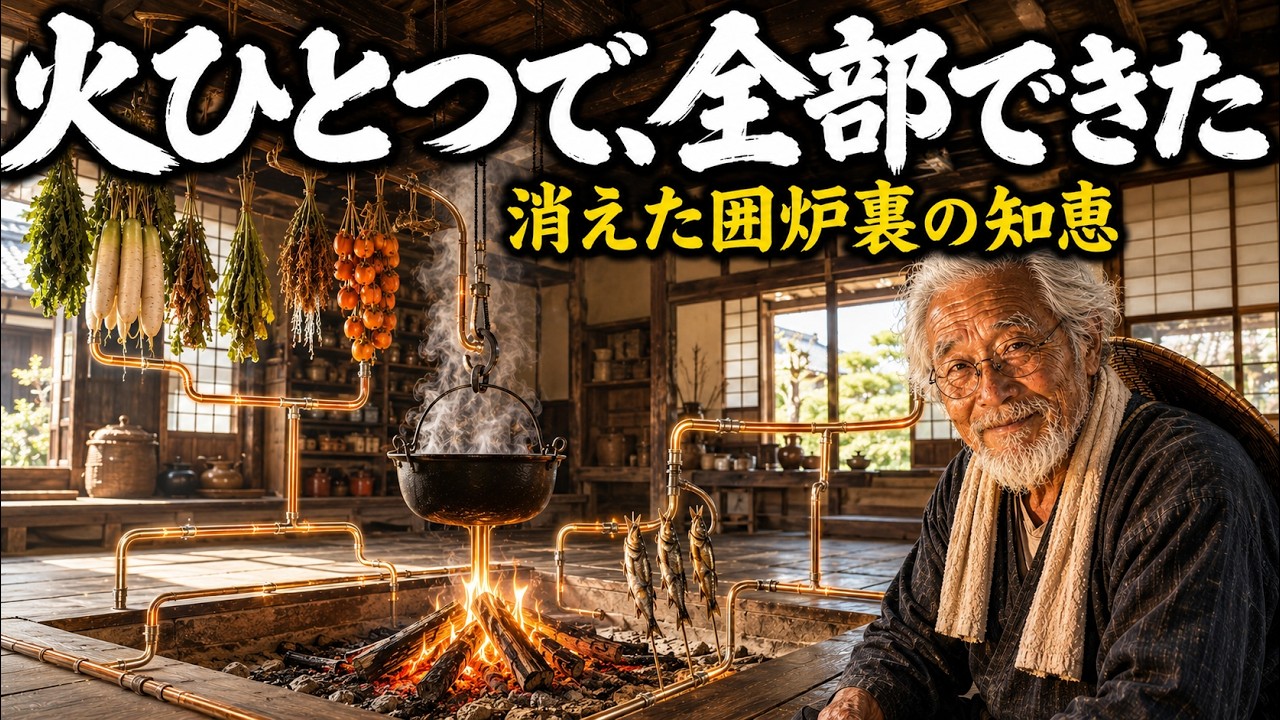 火ひとつで全部できた。なぜ囲炉裏の火を消したのか - YouTube