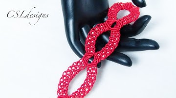 Triple wave beaded macrame bracelet