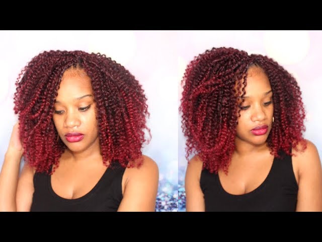 RED OMBRE 99J CURLY CROCHET BRAID REVIEW