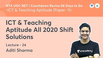 All 2020 Shift Solutions | ICT & Teaching Aptitude | NTA UGC NET JRF | by Aditi Sharma