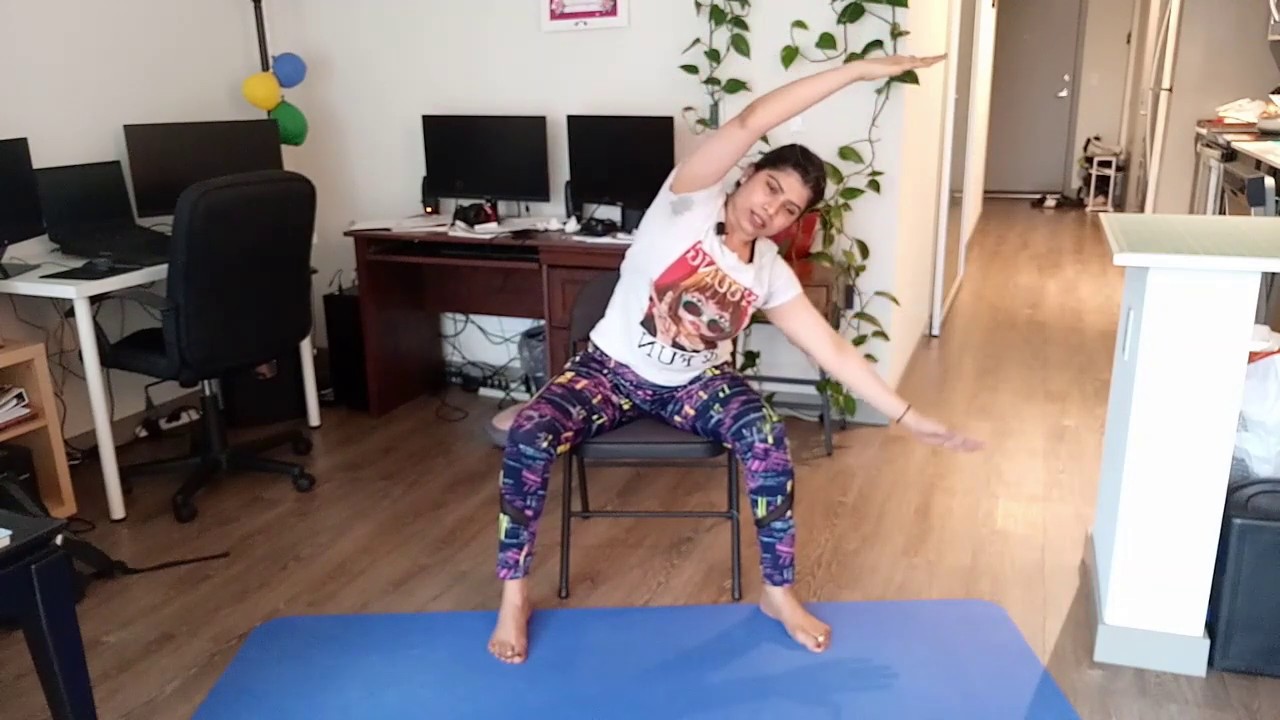 CHAIR YOGA| FULL BODY STRETCH|| HAPPY YOGA || - YouTube
