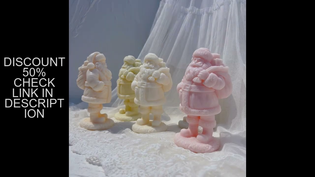 Standing Christmas Santa Claus Candle Silicone Mold Kriss Kringle Plaster Gypsum Mould Christmas Yar