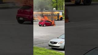 Car fire and small explosion