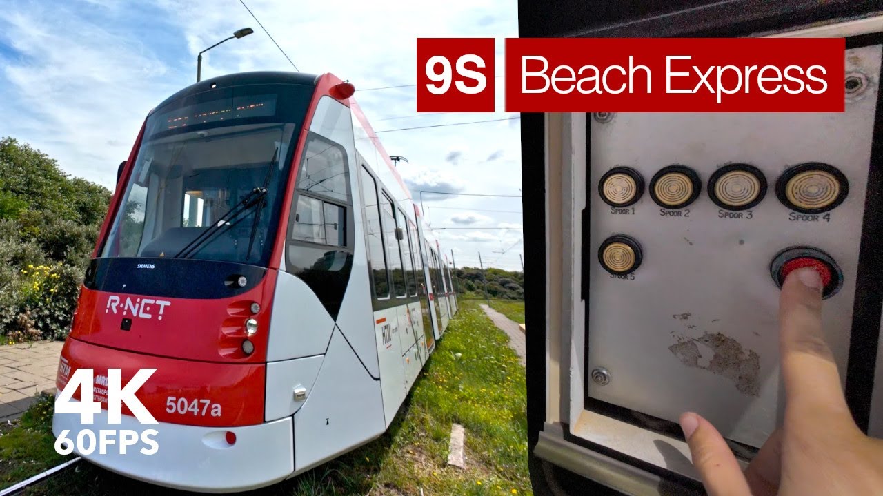 Operating the Beach Express tram! | 🚊 HTM Line 9S | 🇳🇱 The Hague | 4K Tram Cabview | Siemens Avenio