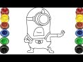 Mega Minion Mel Drawing for kids, Painting &amp; Coloring for kids, Toddlers | Despicable me 4