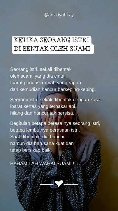 Ketika seorang istri dibentak suami #shorts #istri #suamiistri #quotes #islam #story #hijrah #fyp