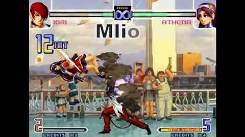 bug athena vs iori the king of fighter 2002