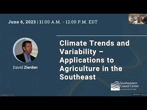 Climate Trends and Variability –Applications to Agriculture in the Southeast_June 6, 2023