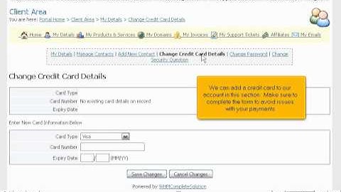 How to update your billing information in WHMCS - WHMCS Tutorial presented by KVCHosting.com