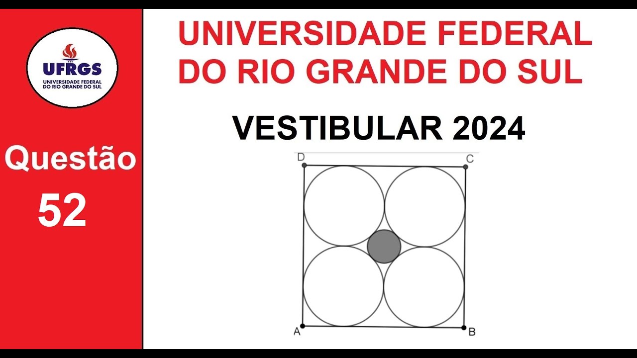 UFRGS 2024 - Questão 52 - Área do círculo sombreado