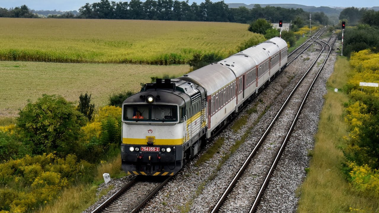 Renátka 754.055-2 na rýchlikoch v Cesticiach (6.9.2020)