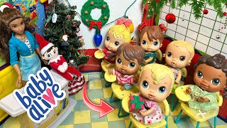 NEW Baby alive crib life dolls Morning routine ☀️ School day Christmas party 🎄
