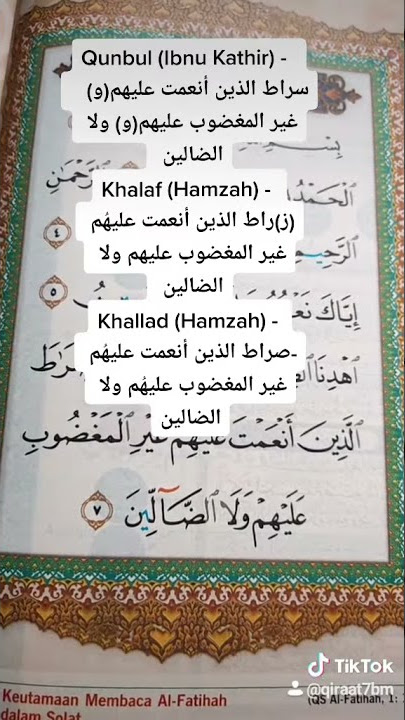 Al-Fatihah 7 Qiraat Bahagian 2