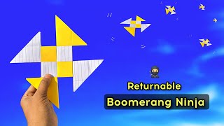 boomerang ninja star (returnable), flying boomerang helicopter toy, how to make paper ninja