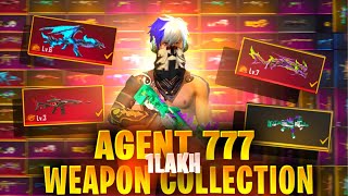 1 Lakh Worth Collection🥵Of Agent 777 FF || Weapons🔥|| GARENA FREEFIRE TELUGU ❤️||