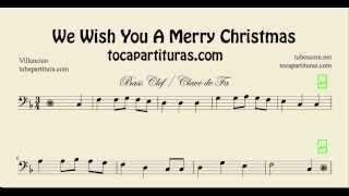 We wish you a Merry Christmas Sheet Music for Trombone Tube Euphonium Cello and Bassoon