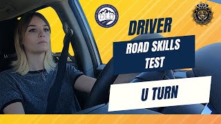Utah DLD Road Skills Test Mandatory Maneuvers  UTurn on TwoLane Road Single Camera Views