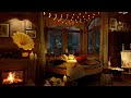 4K Cozy Bedroom with a Night View of the new york - Relaxing Piano Jazz Music for Relax and Study