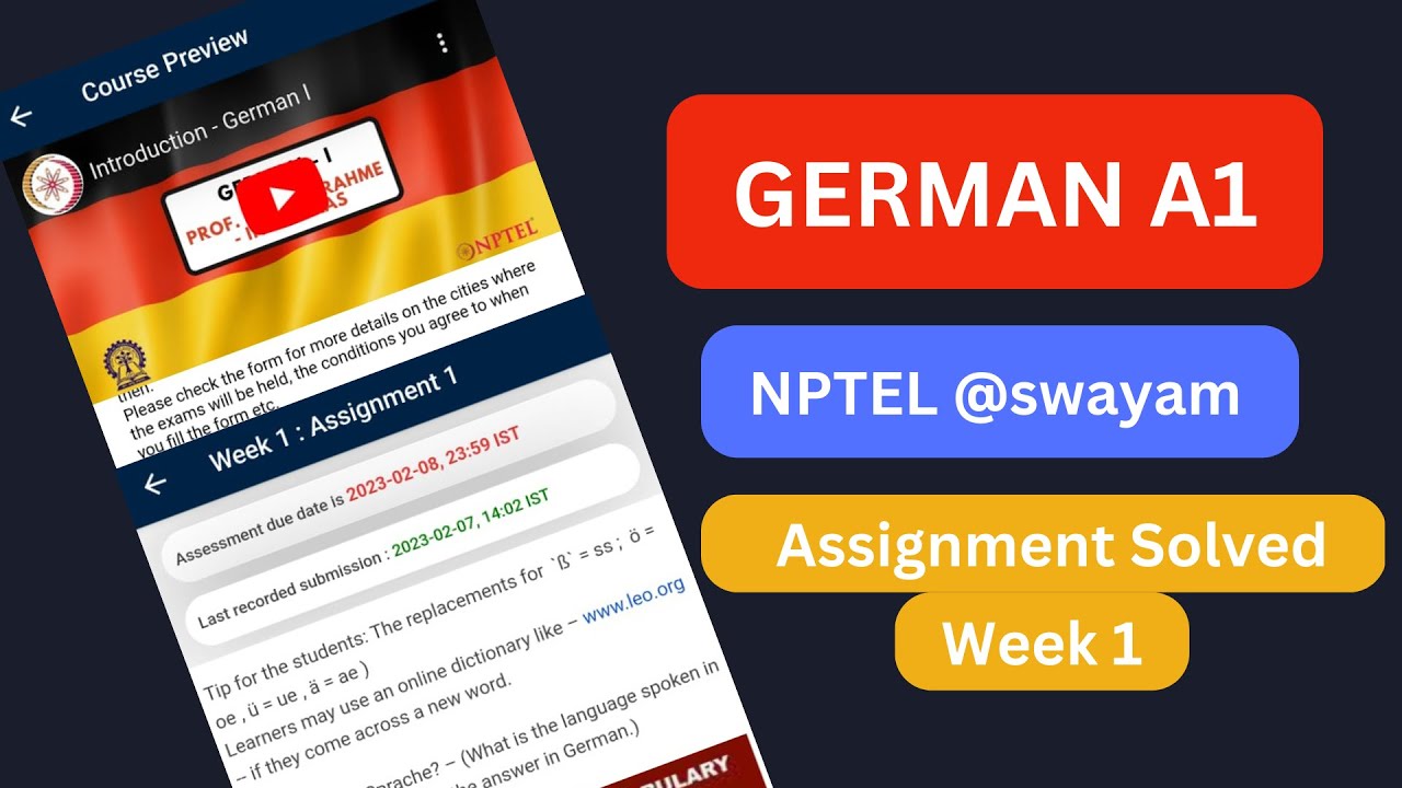 nptel german 1 assignment answers week 1