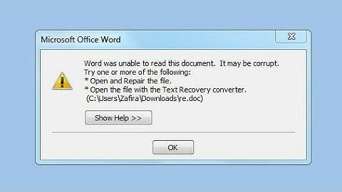 word is unable to read this document, it may be corrupt l How to recovery corrupted word file