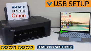 Canon Pixma TS3720 USB Setup Win11, Plug In Usb Cable & Print or Scan TS3722 Printer.