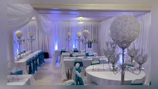 FAOS EVENTS DECORACION COLOR BLANCO, PLATA Y VERDE ESMERALDA 