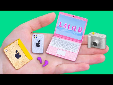 10 Kendin Yap Tarzı Barbie Hilesi ve El İşi / Minyatür iPhone 12, MacBook ve Daha Fazlası!