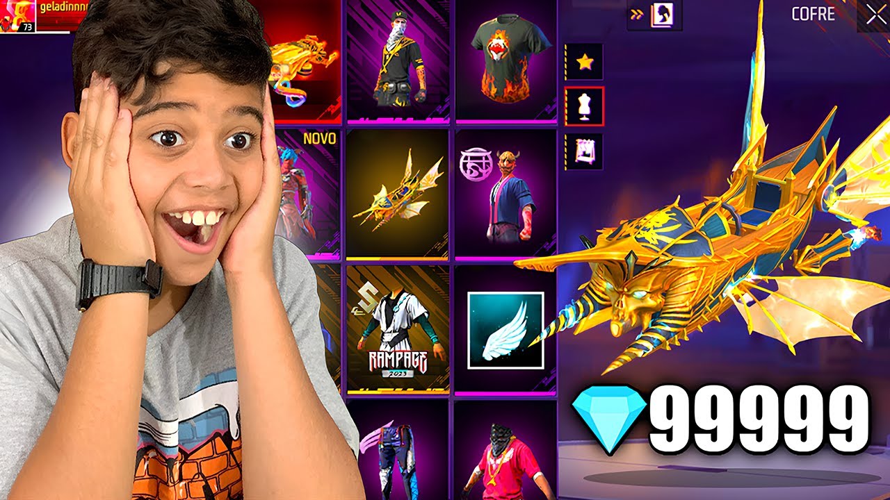 MEU IRMÃOZINHO GASTOU R$1.200 EM BUSCA DO ITÉM MAIS RARO DO FREE FIRE!