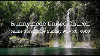 RUC online worship for Sunday July 26, 2020
