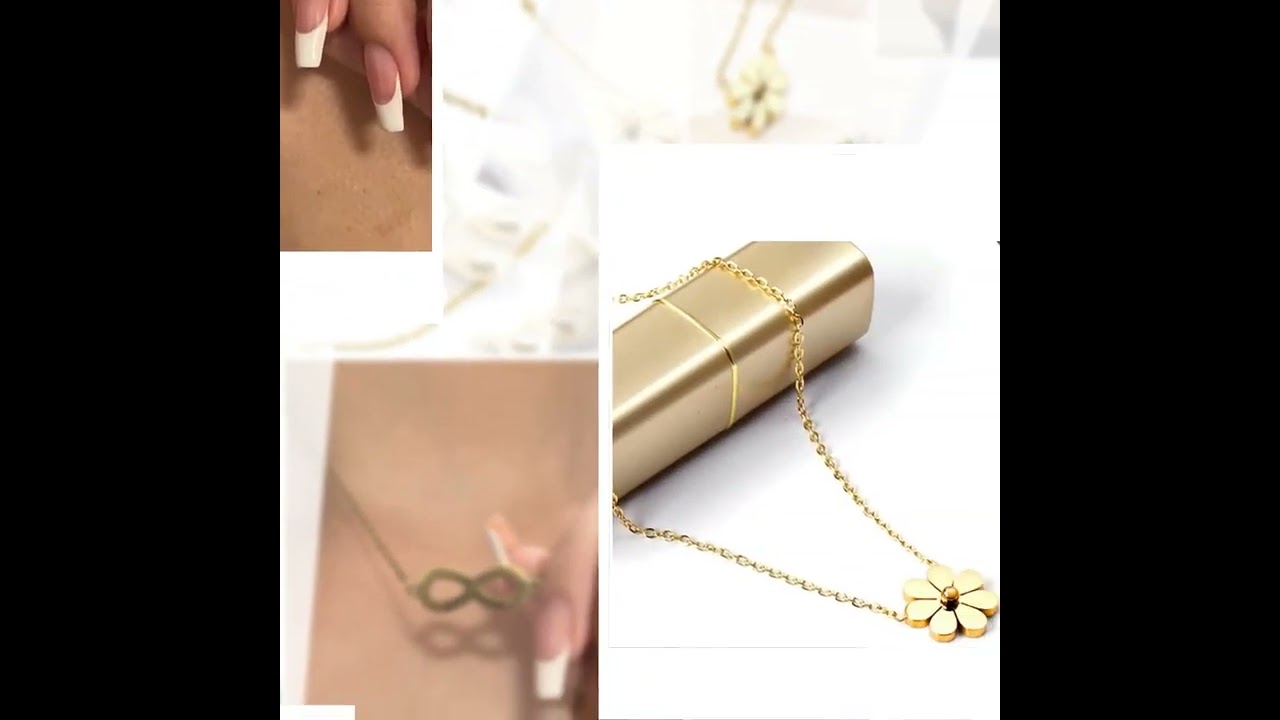 Minimalist Jewelry Stainless Steel Gold Plated Infinity and Flower Pendant Jewelry Designs as Per...