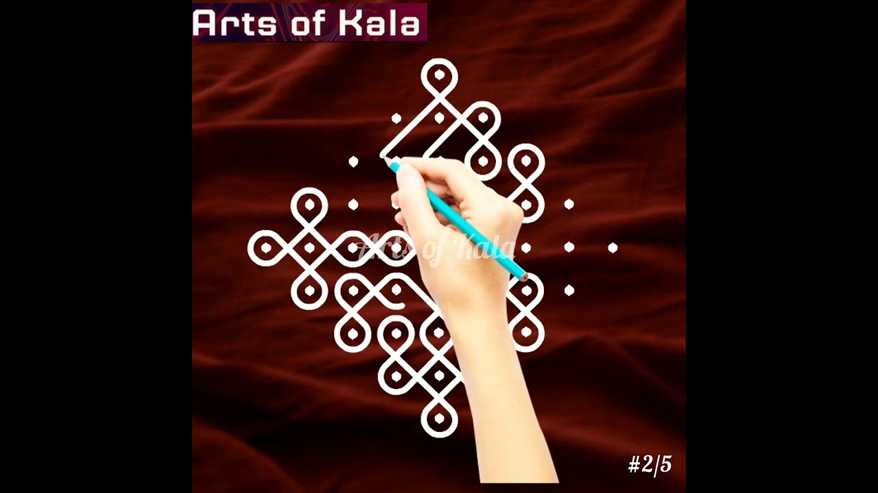 9 x 1 dots beautiful beginners sikku kolam/innovative kambi kolam 9x1 pulli/melikala muggulu 2025