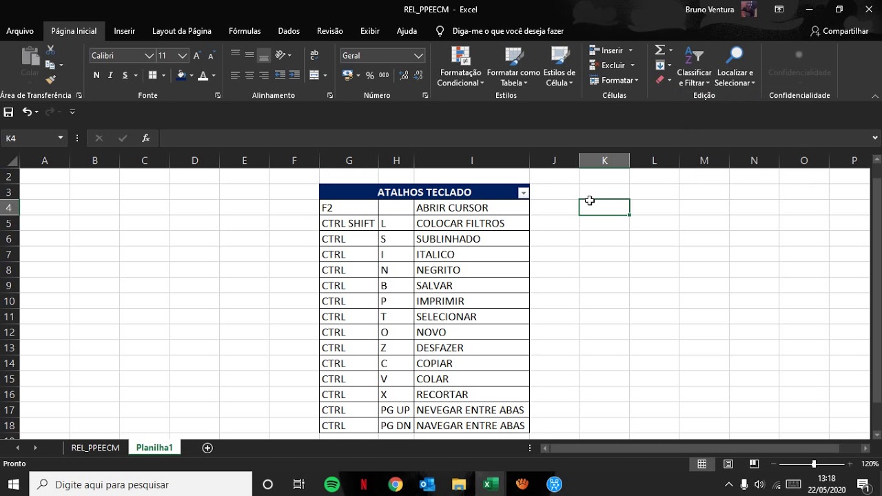 Atalho Para O Pincel De Formatação Excel