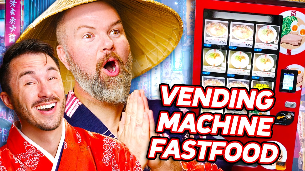 We Tried WEIRD JAPANESE VENDING MACHINE FAST FOOD!!