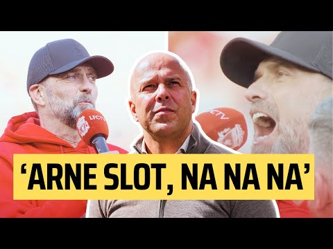 ARNE SLOT! Jurgen Klopp leads Anfield in song for new LFC Manager!