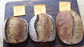 【实验】天然酵种面包含水量对比| 高水量一定就更好吗How hydration affect your sourdough bread