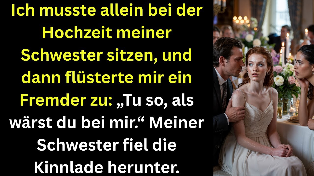 Allein bei der Hochzeit meiner Schwester – ein Fremder flüsterte: „Tu so, als wärst du bei mir“