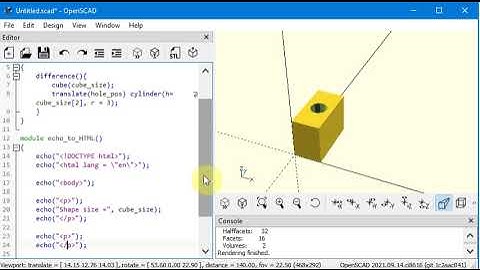 OpenSCAD ECHO to HTML