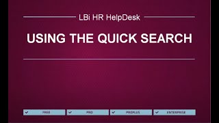 LBi HR HelpDesk - Using the Quick Search screenshot 2
