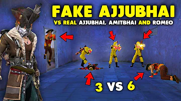 Real Ajjubhai And Amitbhai Vs Fake Ajjubhai 3 Vs 6 Clash Squad Gameplay Garena Free Fire 