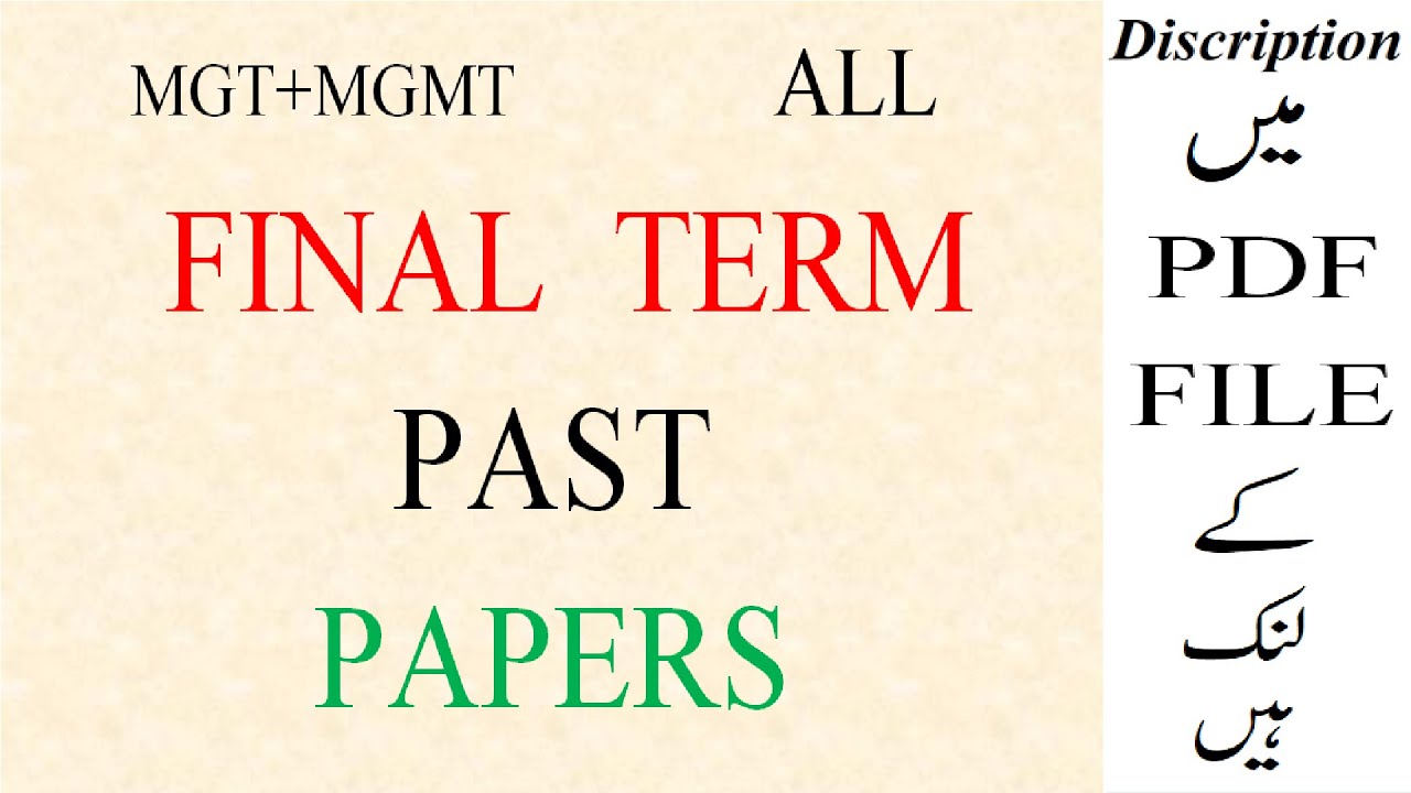 Final terms