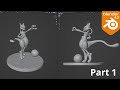 How to Model a character in Blender -  MEWTWO Part1