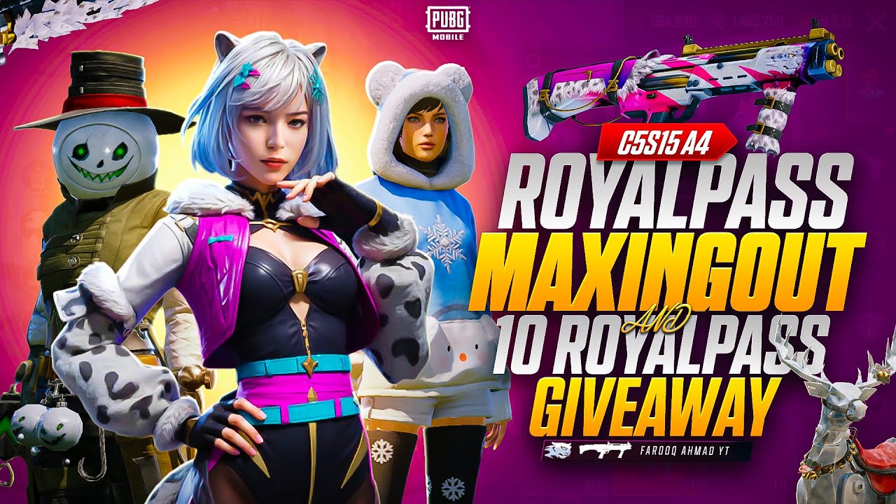 C5S15 A4 Royal Pass Maxing out | 10 RP Giveaway | 🔥 PUBG MOBILE 🔥
